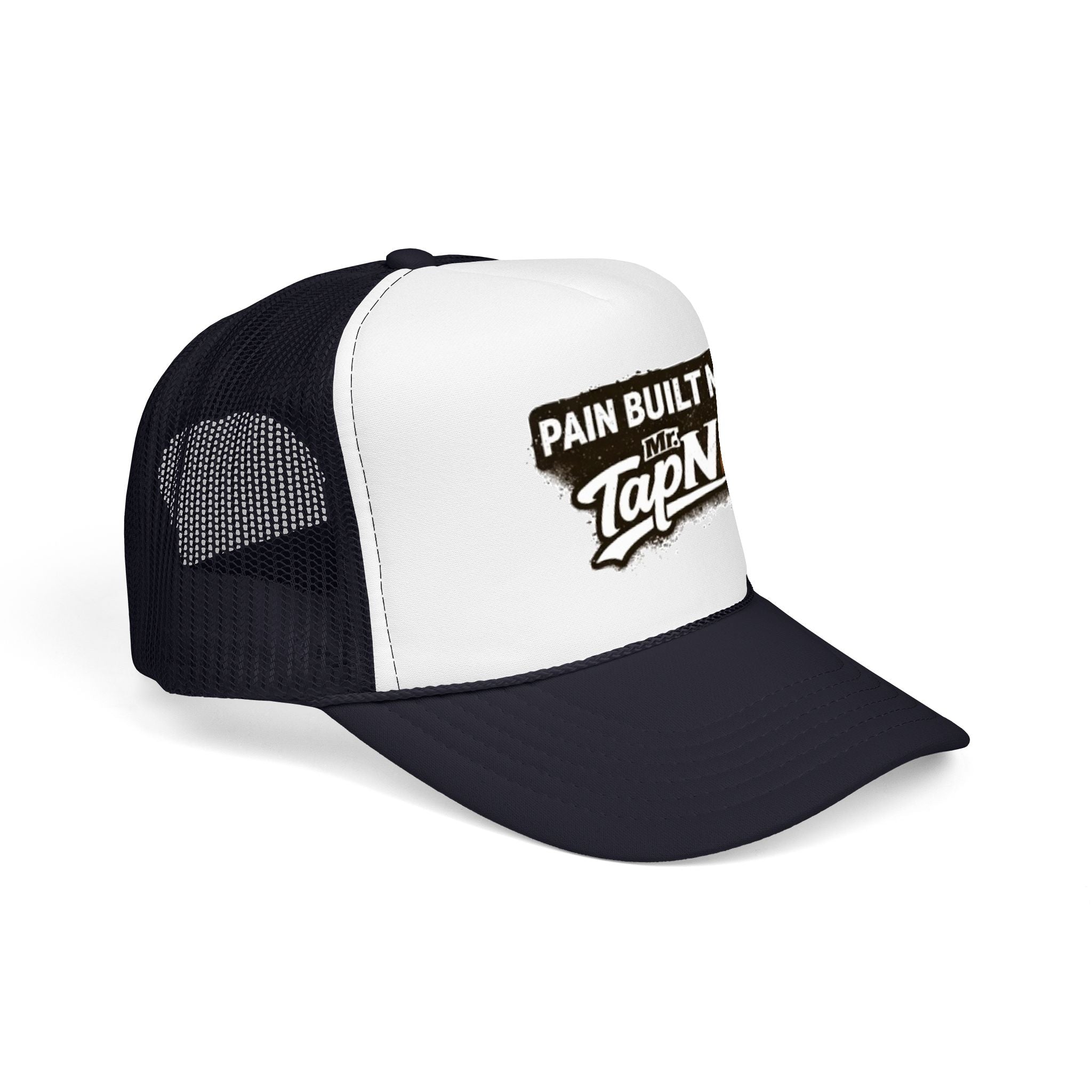 Trucker Hat — "Pain Built Me" Distressed Logo Foam Cap