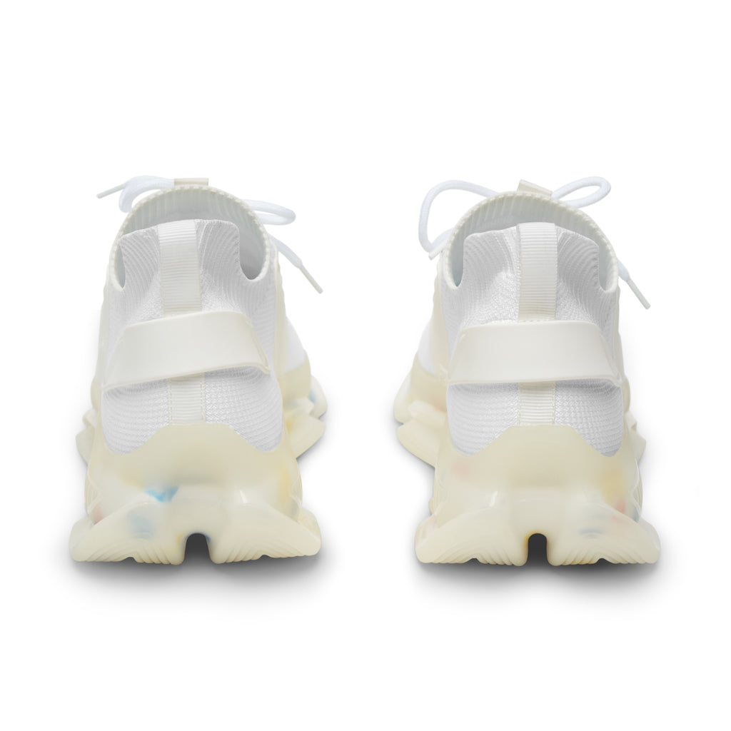 Mesh Sneakers — White 'Mr. TapN' Graphic Athletic Shoes
