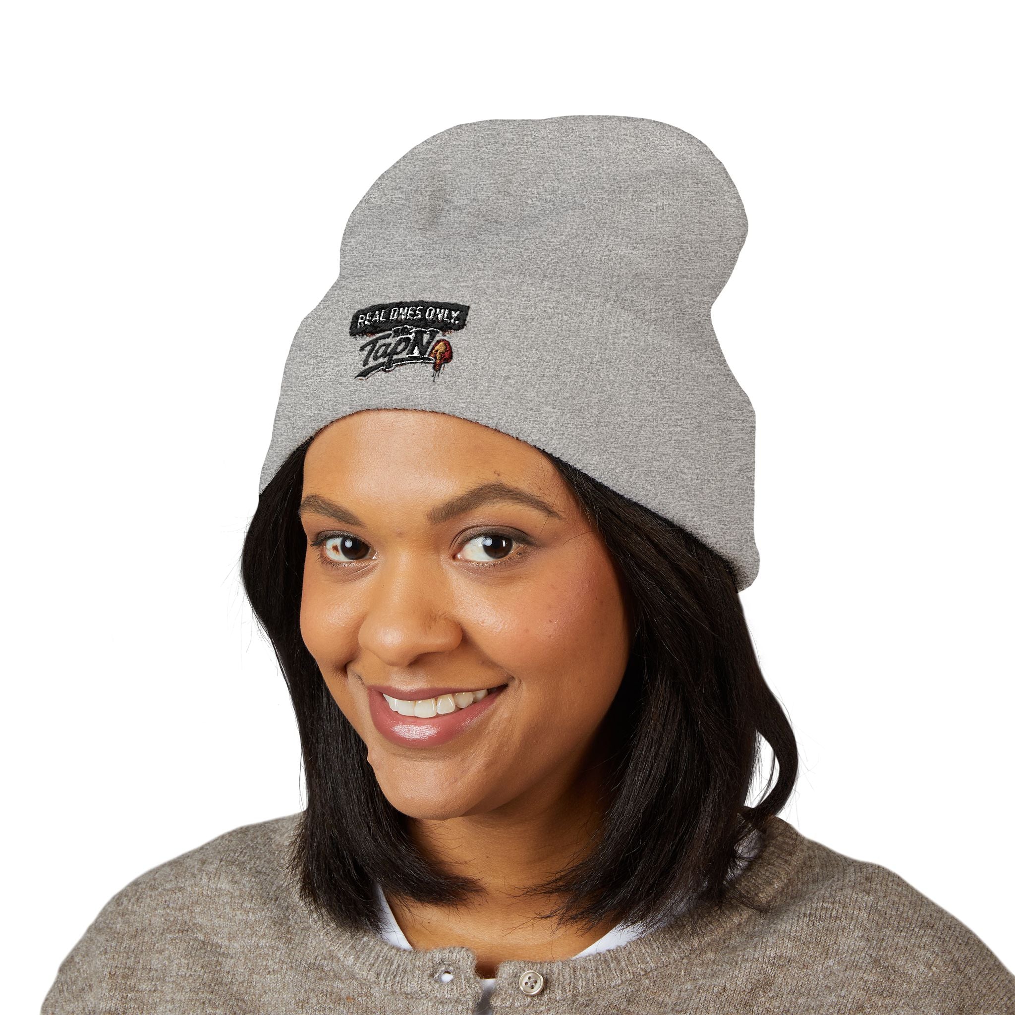 Embroidered "Real Games Only" Cuffed Beanie