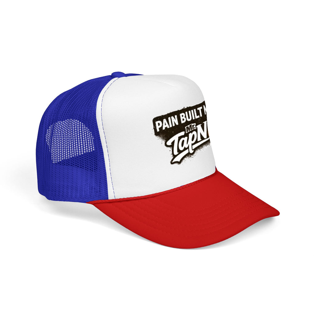 Trucker Hat — "Pain Built Me" Distressed Logo Foam Cap