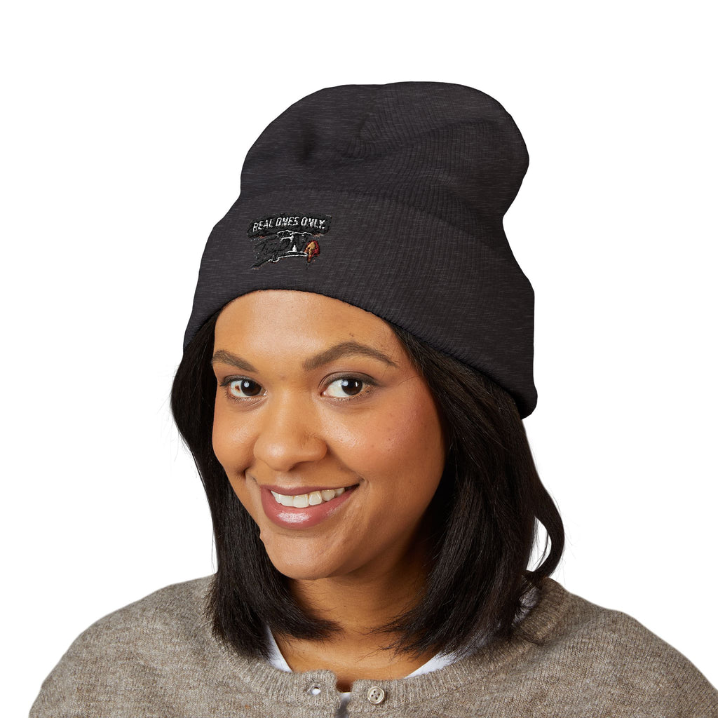Embroidered "Real Games Only" Cuffed Beanie