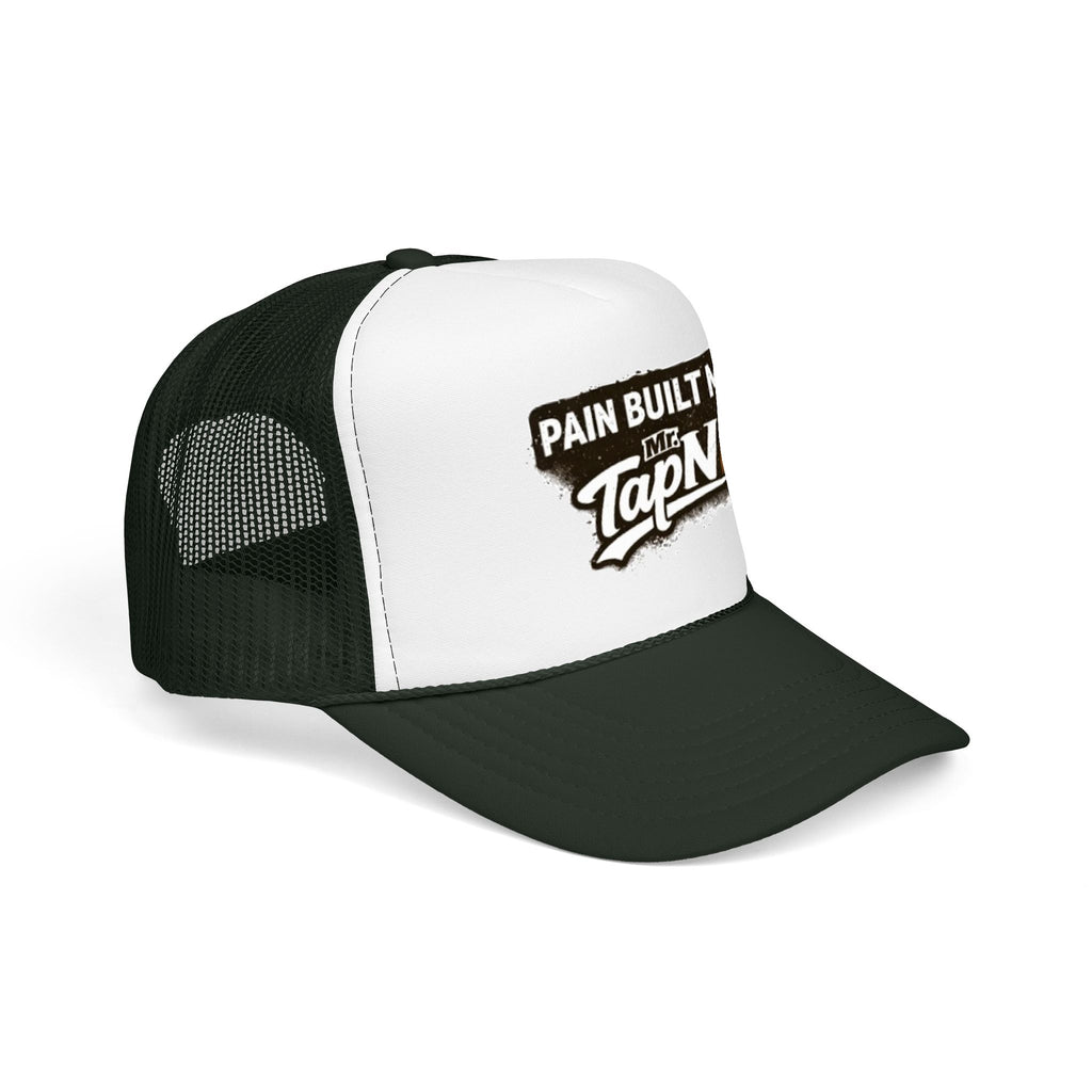 Trucker Hat — "Pain Built Me" Distressed Logo Foam Cap