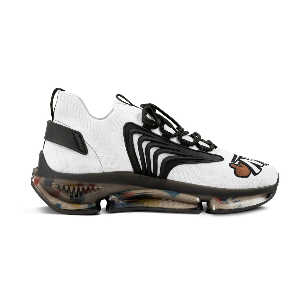 Mesh Sneakers — White 'Mr. TapN' Graphic Athletic Shoes