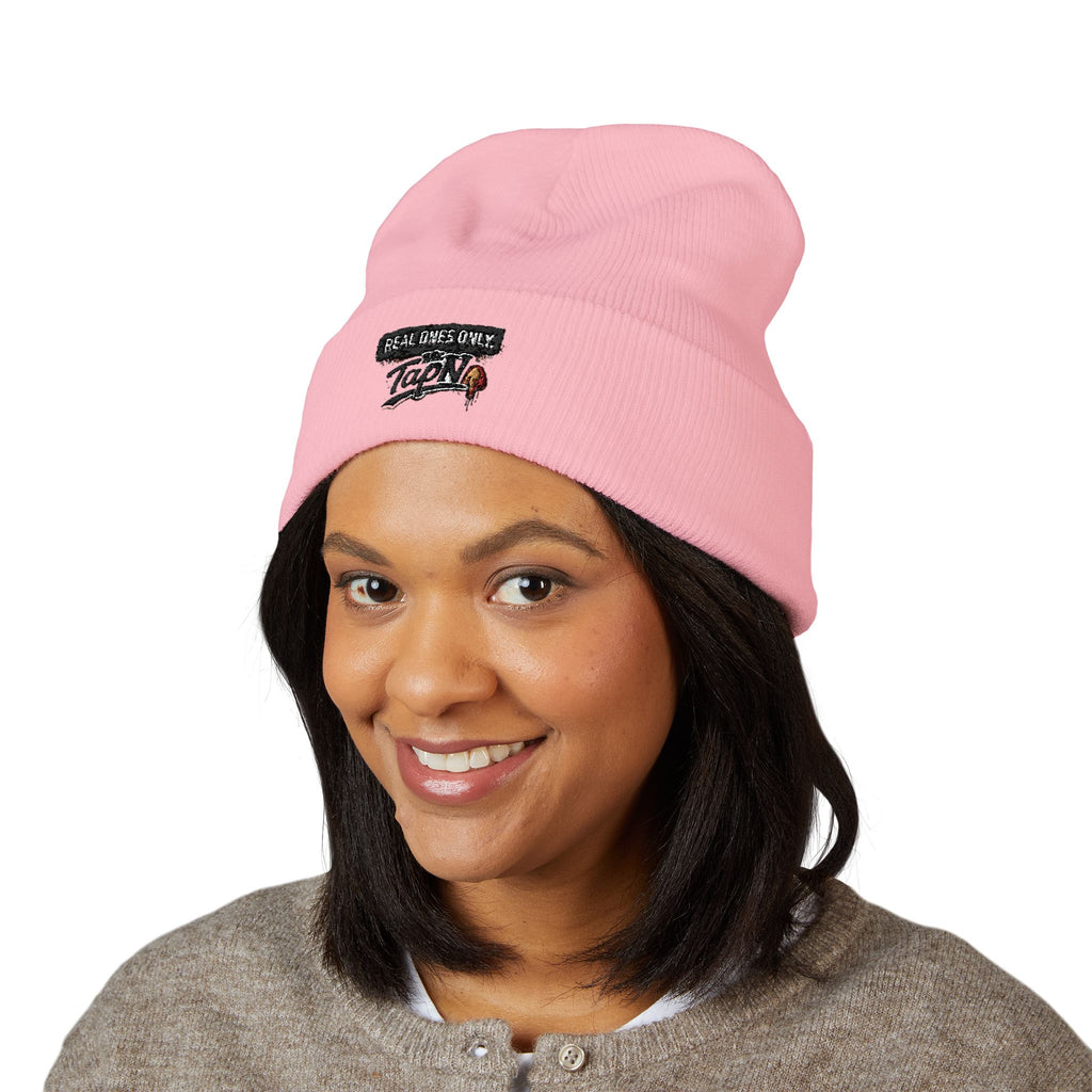 Embroidered "Real Games Only" Cuffed Beanie