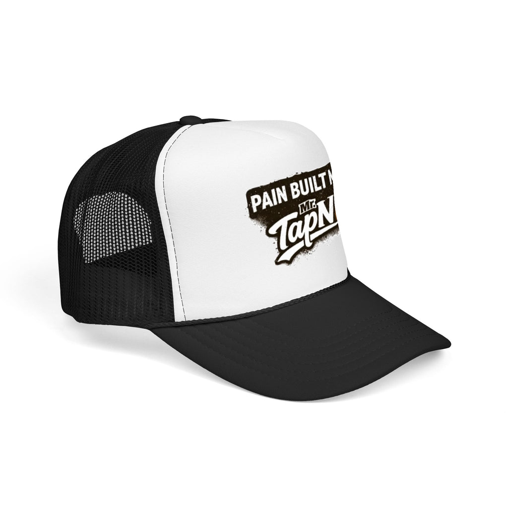 Trucker Hat — "Pain Built Me" Distressed Logo Foam Cap