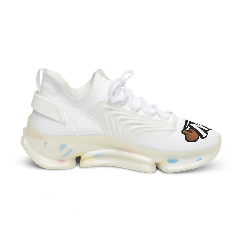 Mesh Sneakers — White 'Mr. TapN' Graphic Athletic Shoes
