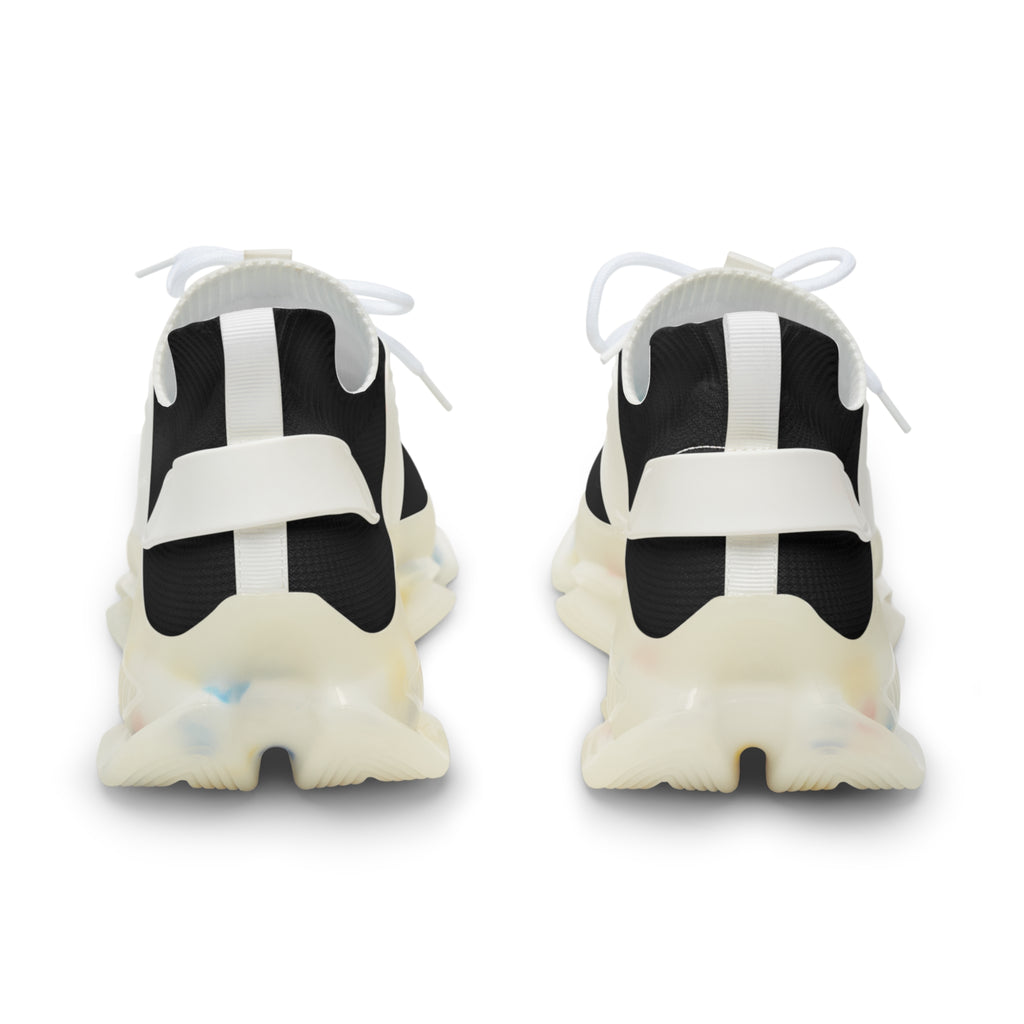 Men's Mesh Sneakers — White Chunky Athletic Shoes with 'Mr. TapN' Graphic