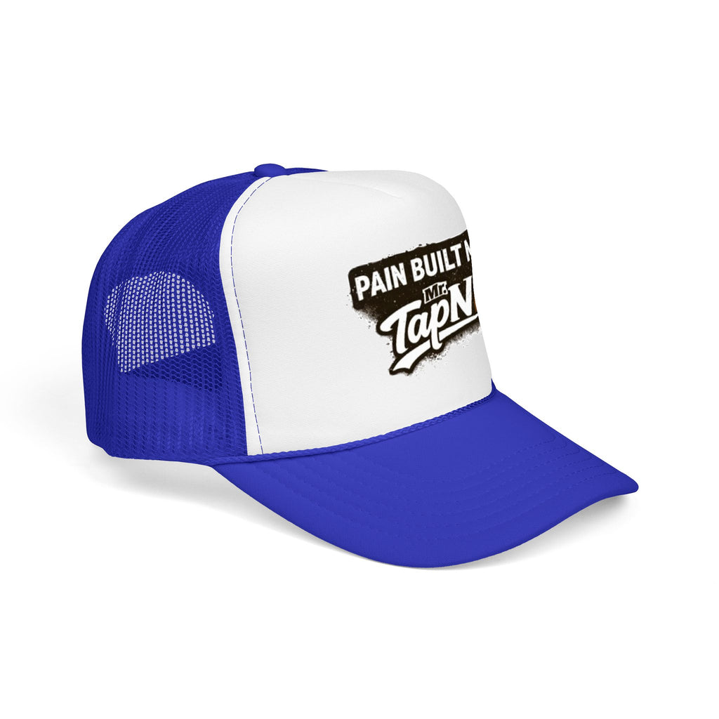 Trucker Hat — "Pain Built Me" Distressed Logo Foam Cap