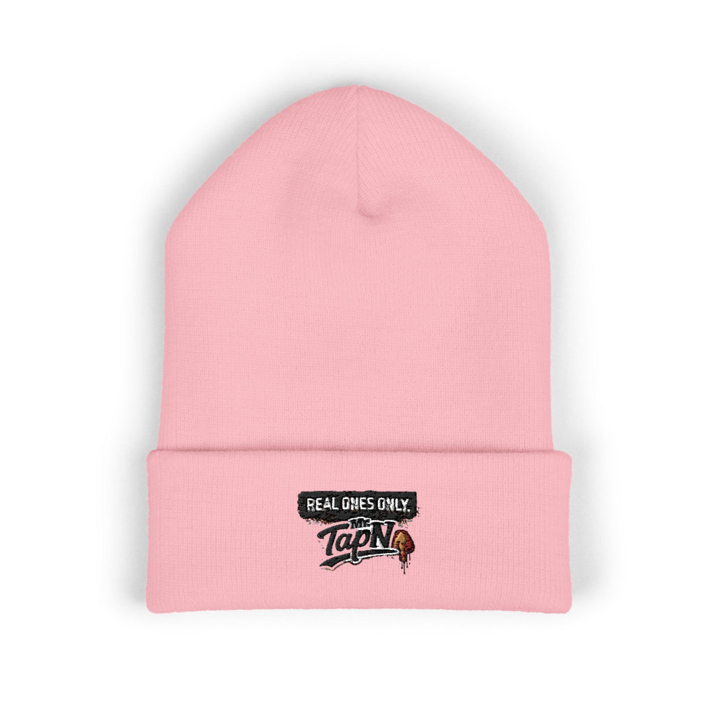 Embroidered "Real Games Only" Cuffed Beanie