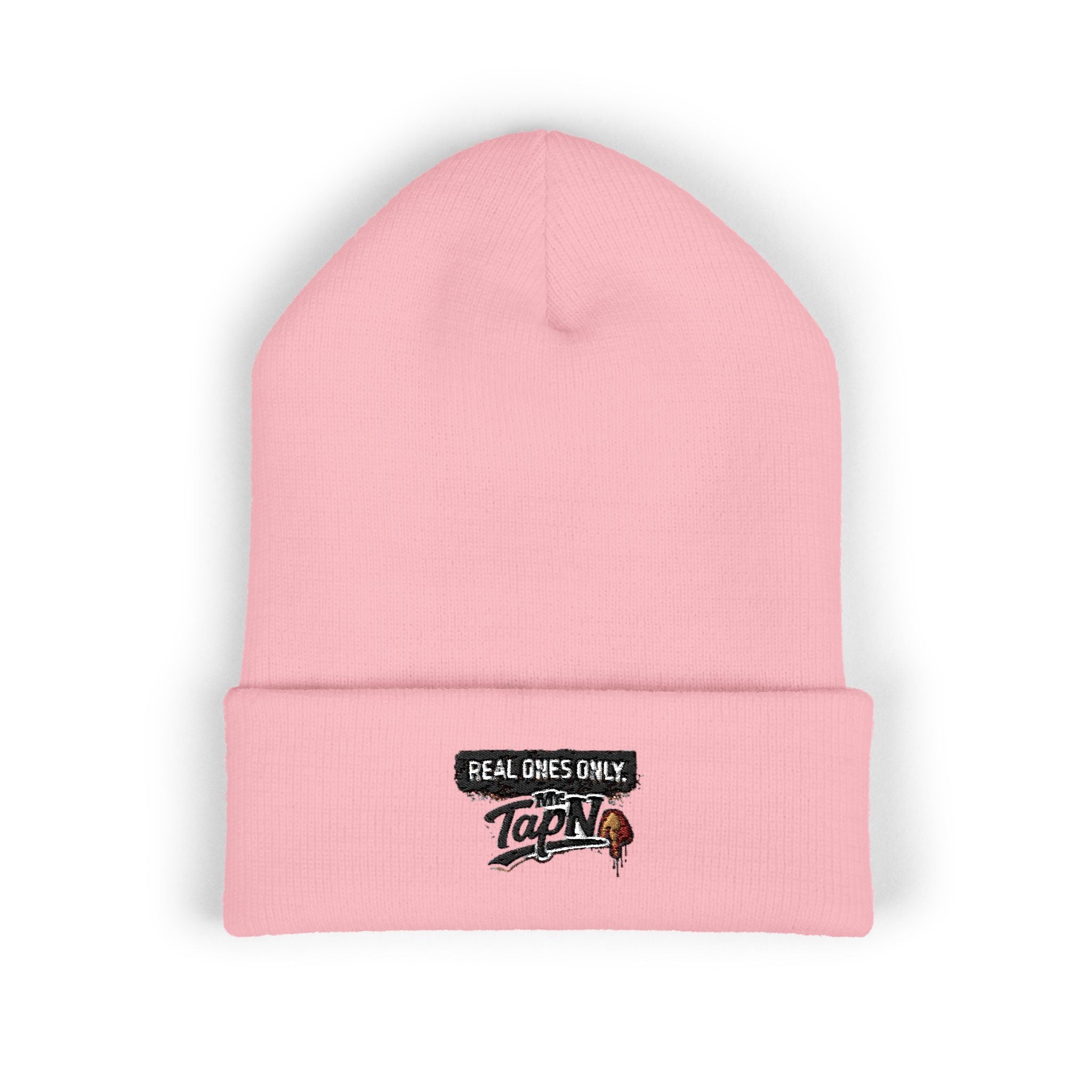 Embroidered "Real Games Only" Cuffed Beanie