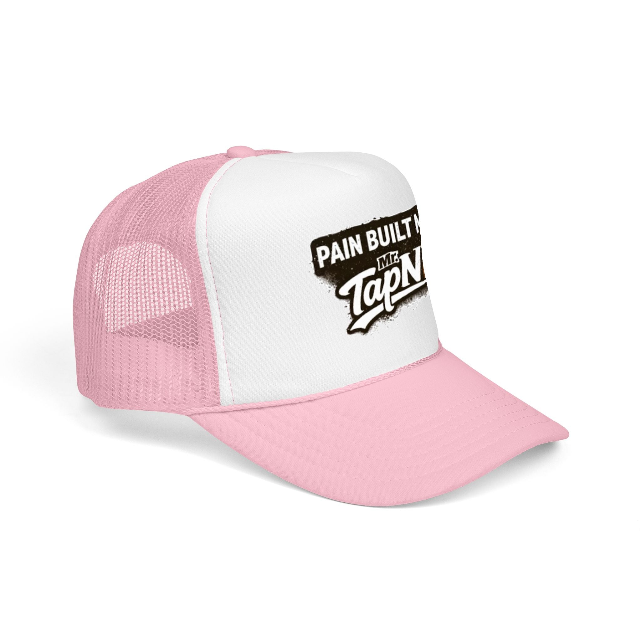 Trucker Hat — "Pain Built Me" Distressed Logo Foam Cap