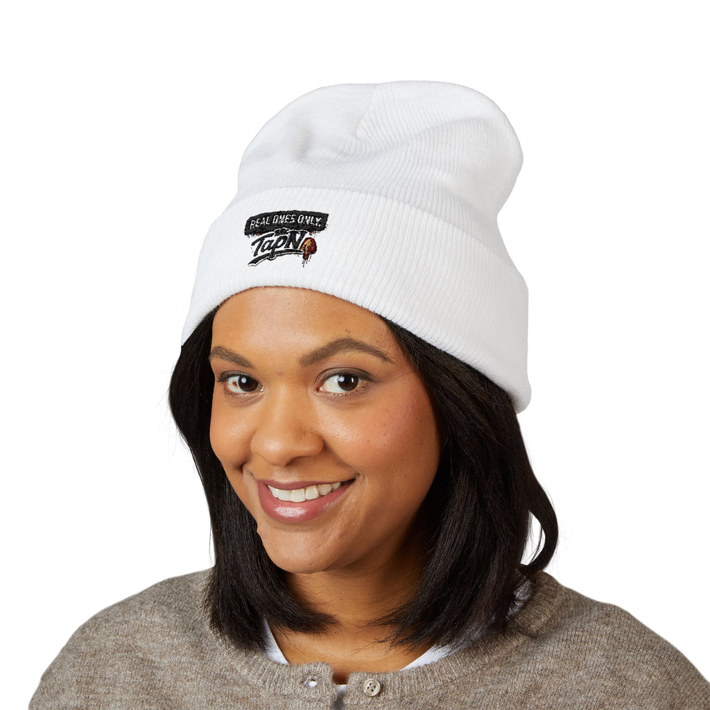 Embroidered "Real Games Only" Cuffed Beanie