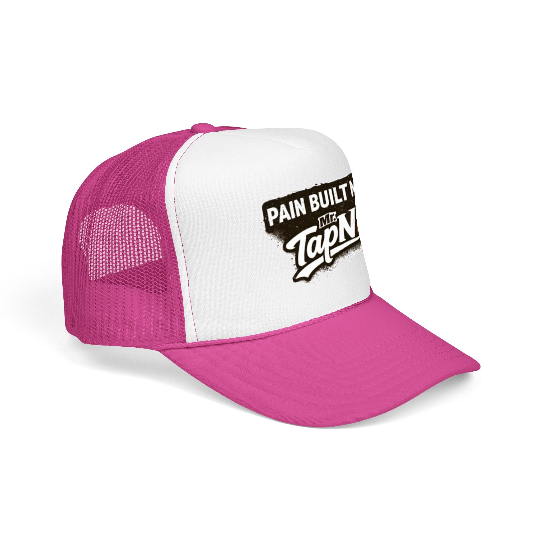 Trucker Hat — "Pain Built Me" Distressed Logo Foam Cap