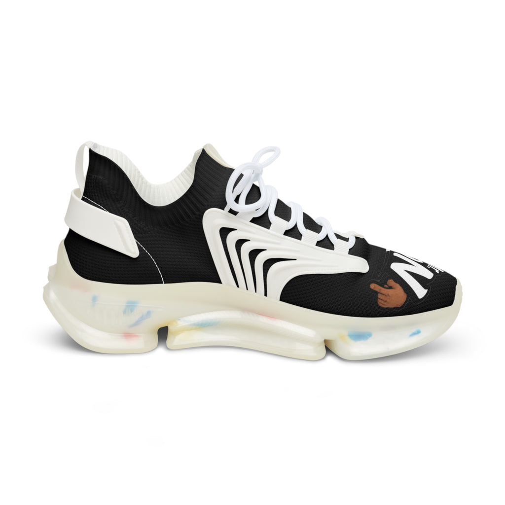 Men's Mesh Sneakers — White Chunky Athletic Shoes with 'Mr. TapN' Graphic