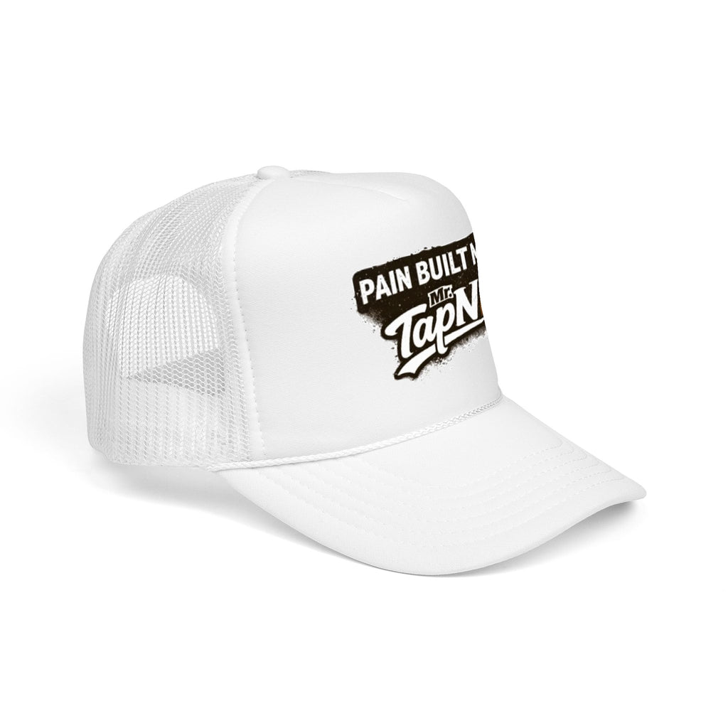 Trucker Hat — "Pain Built Me" Distressed Logo Foam Cap